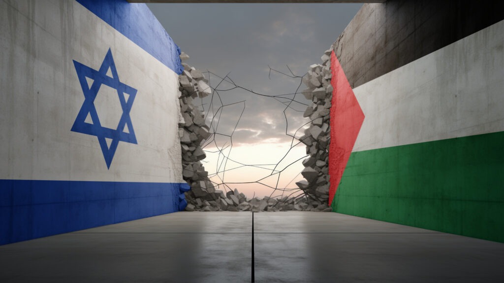 Image Freepik - drapeaux Israël Palestine