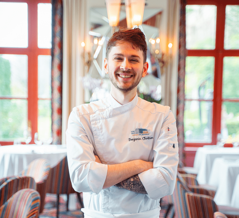 Portrait de Benjamin Chrétien, chef au restaurant Les Hautes Roches de Rochecorbon (Touraine - Indre-et-Loire)